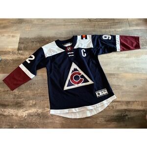 NHL Colorado Avalanche Gabriel Landeskog 92 Navy Blue Hockey Jersey Mens L/XL